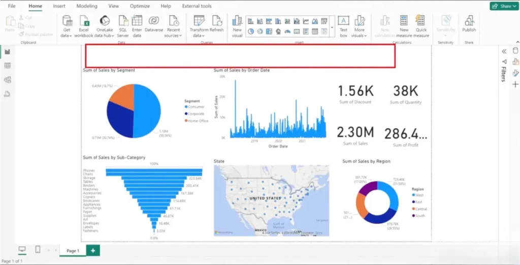 Interactive Power BI dashboard with business analytics